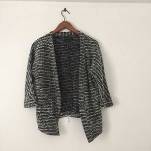 Atmosphere Shrug Sweater with Stripes